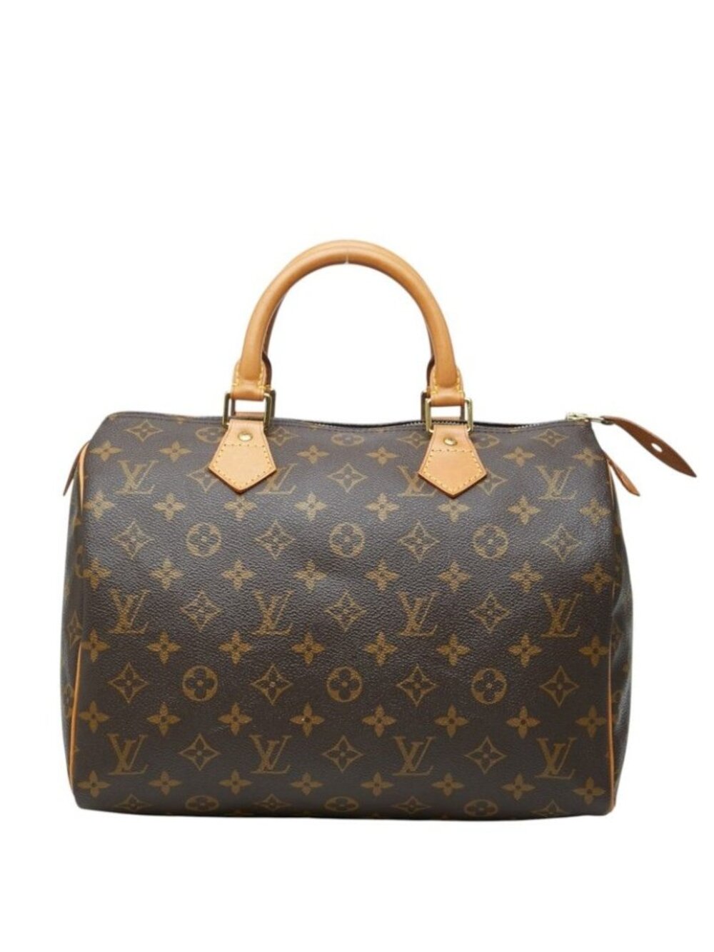 Louis Vuitton Monogram Speedy 30 Handbag Brown Leather